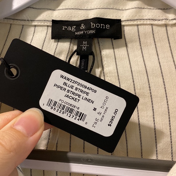 Rag & Bone NWT Piper Stripe Linen-Blend Jacket - Picture 4 of 8